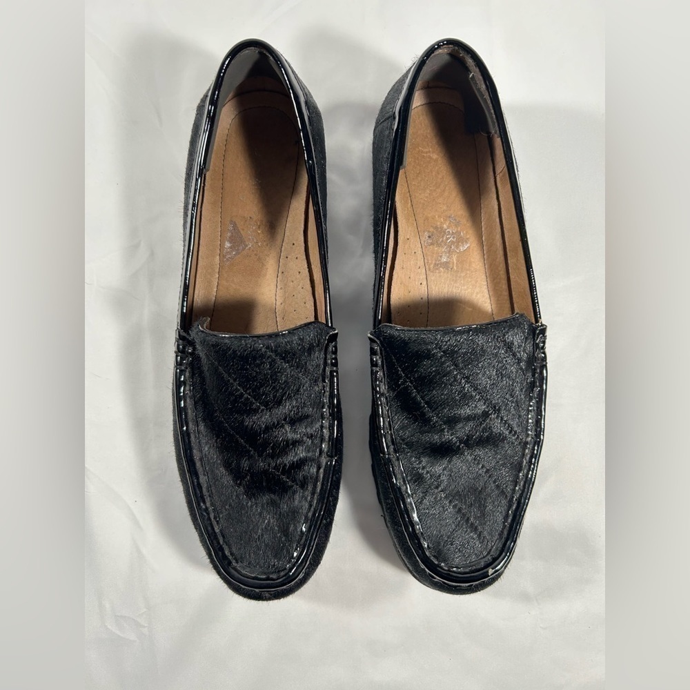 Donald J Pliner Calf Hair Loafers Womens Leather Trim Chunky Heel Shoes Sz 9.5 - Picture 6 of 10